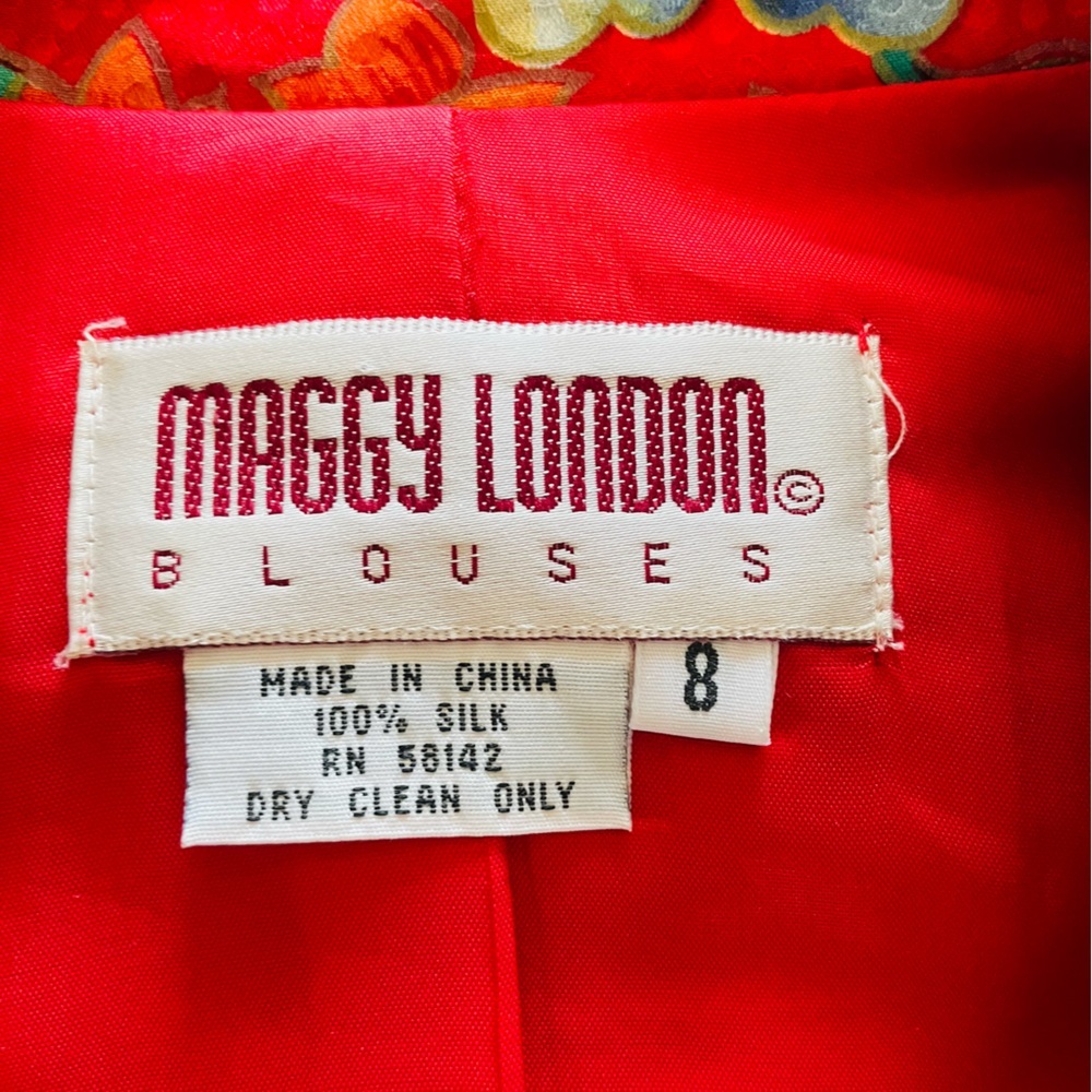 Vintage Maggie London Silk Quilted Top / Jacket - Picture 9 of 12
